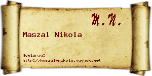Maszal Nikola névjegykártya